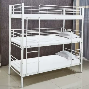 School Dormitory Apartment Heavy Duty Double Metal Detachable Triple Bed Frame Steel Bunk Bed De Metal Camas