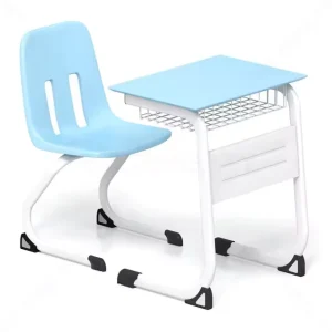 School Furniture Classroom Single Color Customized Rectangular Desk and Ergonomic Chair Set for Student