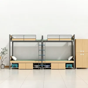 School Furniture Dormitory Furniture Steel Metal Double Bed Frame