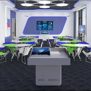School Furniture Fan Shaped Folding Desk with Wheels Movable Training Table Nesting Flip Top Classroom Conference Customizable