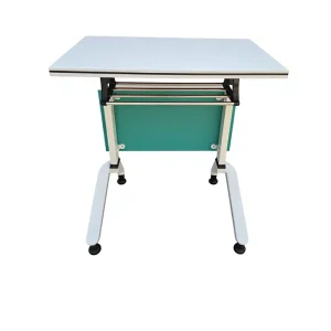 School Furniture Foldable Study Desk Movable Training Table with Wheels Durable Height Adjustable Wood Tabletop