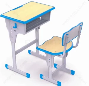 School Furniture Height Adjustable Single Student Desk and Chair Wooden Single Study Table School Desk and Chair Set