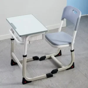 School Furniture Metal Single Student Desk and Chair Set with Adjustable Height Modern Design for Classroom Use