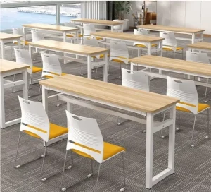 School Furniture Student Desk Chair Set Front Panel Adjustable Height Plastic Material Metal Frame Modern Design for Classroom