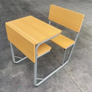 School Furniture Wooden Conjoined Desks and Chairs Set for School and Home Office Use