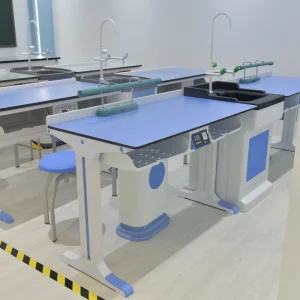 School Lab Bench Physical Chemistry Biology Laboratory Table Primary Middle School Student Shelf Desk and Chair for Kids