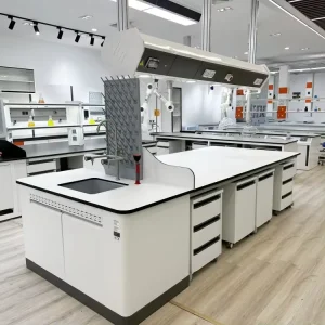 School Lab Furniture Equipment Laboratory Cabinet Center Table Lab Work Bench with Sink