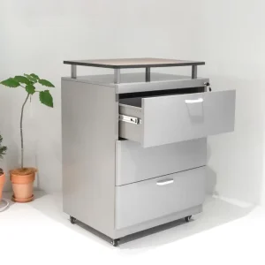 School Large Capacity Movable Modern Metal Mobile File Cabinet 3 Drawer Wooden Top Panel 360 Degree Casters Workshop Hotel