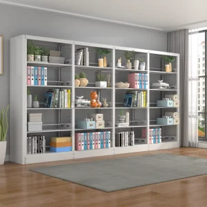 School Library Bookshelves Customized Metal Steel Combination Bookcases Office Library Bookshelves for Efficient Storage