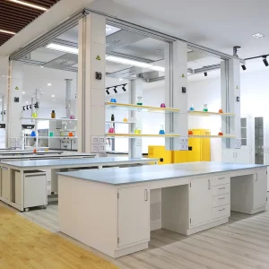 School Medical Laboratory Equipment Ceramic Island Work Bench Lab Furniture