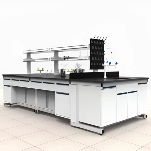 School Metal Steel Commercial Laboratory Furniture Island Lab Bench with Cabinets