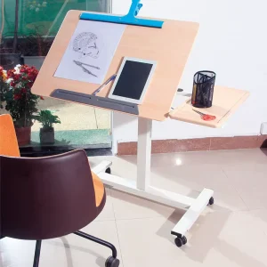 School Modern Drafting Drawing Table Manual Lifting Height Adjustable Durable Wood Tabletop School Furniture