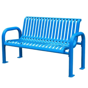 School Outdoor Furniture Comfy Heavy Duty Metal Bench Public Park Steel Bench Seating Outside Garden Patio Seat Bench with Back