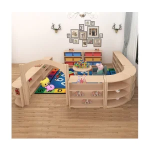 School Sets Furniture for Kids Building Block Area Plywood Table and Chair