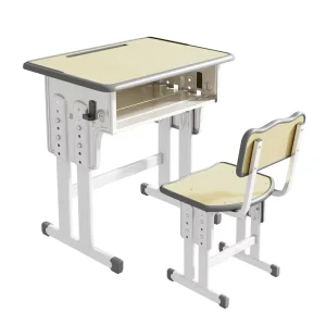 School Sets Modern Stainless Steel Desk Chair with Wood Top 60x40cm