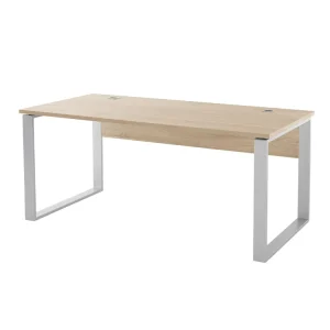 School Teacher Tables Heavy Duty Metal Frame Computer Wooden Tables Furniture Wooden Desk with Wire Cables