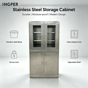 Schools Adopt Space Saving Vertical Stainless Steel Laboratory Storage Cabinets Glassware Storage Modern Design Easy Cleaning