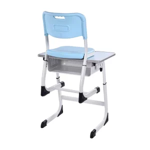 Secondary School Furniture Blue Metal Frame Pipes Chair and Table Used School