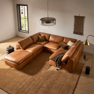 Sectional Corner Sofa Bed Modern Minimal Style Durable Fabric Leather Cushions Lounge Sofa for Apartment Villa
