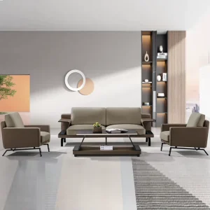 Sectional Leather Commercial Sofa Set Modern Design Durable Office Furniture for Home Office School & Hospital Use
