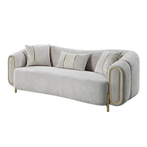 Sectional Velvet Fabric Sofa Set with Modular Extendable Design Durable Gold Stainless Legs Modern Apartment & Hotel Use