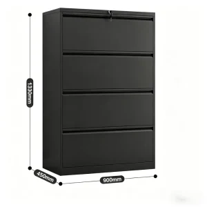 Secure Metal Filing Cabinet with Heavy Gauge Steel Construction Built to Withstand Frequent Commercial Use