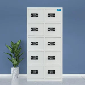 Security Cabinet Steel Data Locker 10 Doors Dual Control Lock Safe White Confidential Government Documents Archives File Cabinet