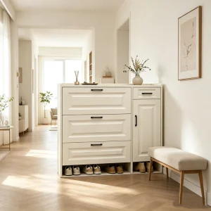 Select Slim Tipping Shoe Cabinet Large Capacity Entryway Shoe Storage Modern Simple Shoe Rack for Home Hallway