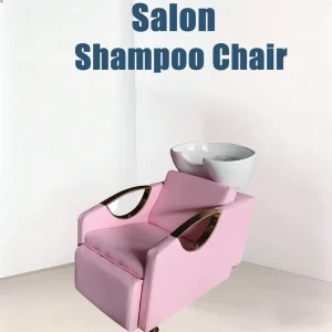 Semi Reclining Hairdressing Shampoo Unit with Ceramic Basin for Hair Salons Salon Seated Massage Shampoo Bed