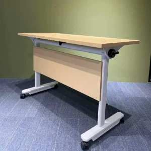 Seminar Folding Flip Top Stacking Tables School Reading Room Table Movable Training Splicing Writing Shaped Desk with Wheels