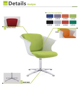 Senior Swivel Office Chair Commercial Furniture Aluminum Four Star Base Meeting Room Chair