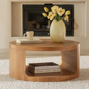 Senwell Luxury Modern Art Turkish Coffee Table Good Looks and Superior Durability Burl Wood for Living Room Furniture