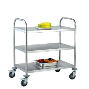 Serving Trolley Plastic Commercial Stainless Steel Hotel Food Trolley with Wheels