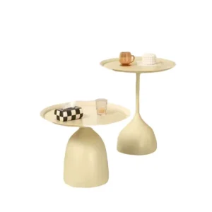 Set of 2 Metal Side Table Trending Design Different Sizes Coffee Table