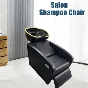 Shampoo Bed for Hair Salons Professional Seated Semi Reclining Shampoo Basin Ceramic Sink Shampoo Chair