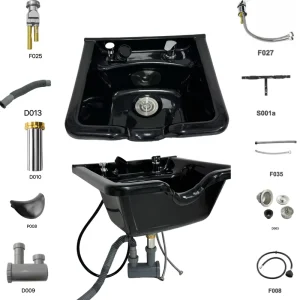 Shampoo Bowl Salon Sink with Gel Neck Rest Hair Trap CUPC Vacuum Breaker Mounting Ability Home Barbershop Hairstylist Salon Sink