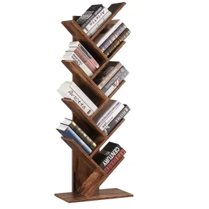 Shaped Wooden Foldable Industrial Bookshelf with Multi-functional Design for Home Office or Hotel Use