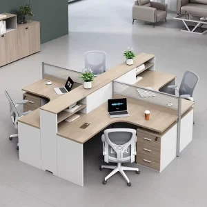 Shared Workspace Desk Multiple People Modular Office Workstation Office Desk with Drawers