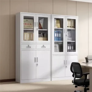 Sheet Office File Cupboard Glass Door Metal Filing Cabinet Utility Storage Filing Cabinet Lockable Iron File Cabinet Drawer