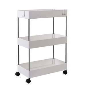 Shelf Movable Trolley Floor Type Shelf Multi-layer Thickened Storage Shelf Plastic