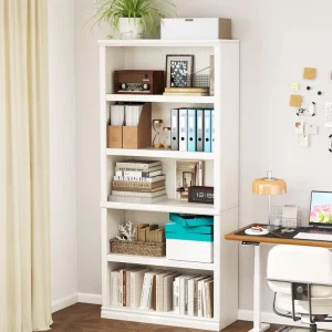 Shelves Open Storage Bookshelf 33 in Wide Anti Tipping Indoor Furniture Book Cases for Home Library Office Bedroom School