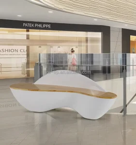 Shopping Mall Wooden Back Rest Seat Bench FRP Public Area Leisure Chair Multi Seat Shaped Seat Factory Direct Sales