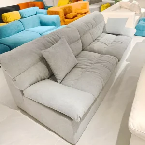 Shrink Wrapped Sponge Tufted Sofa Customizable Fabric Upholstered Modern Two Seat Sofa Bed for Living Room Hotel Mall Villa