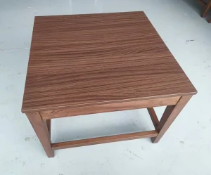Side Table Sturdy Straight Frame Wood Veneer Square End Table Luxury Commercial Hotel Furniture Hospital Boutique Guest Room