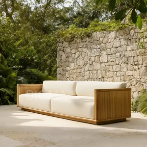 Sigma Premium Solid Teak Luxury Outdoor Sofa Set for Hotel Farmhouse and Park Use
