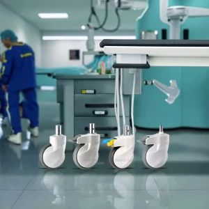 Silent Medical Casters TPR and PP Swivel Wheels Hospital Trolley Cart Non Marking Smooth Rolling Durable 70 120kg Load Capacity