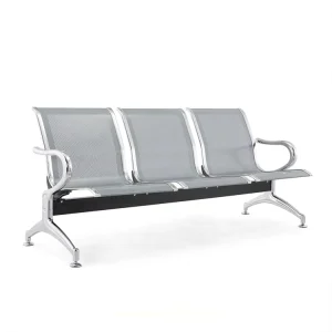 Silver 3 Seater Stainless Steel Accompanying Chair Waiting Chair for Patient Use