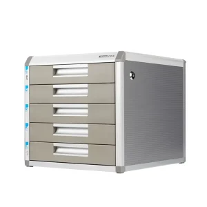 Silver Aluminum Alloy Five Layer Multifunctional Floor Type Office Filing Cabinet Office Document Storage with Lock