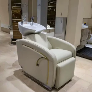 Siman Beauty Soft PU Leather Shampoo Chair with Hair Washing Bowl Salon Station Table 110V 220V Optional Color for Barber Shop