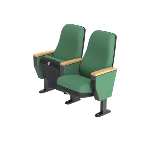 Simple Auditorium Seating Chair Fabric Upholstery Solid Wood Frame Theater Furniture Foldable School Theater Hall Church